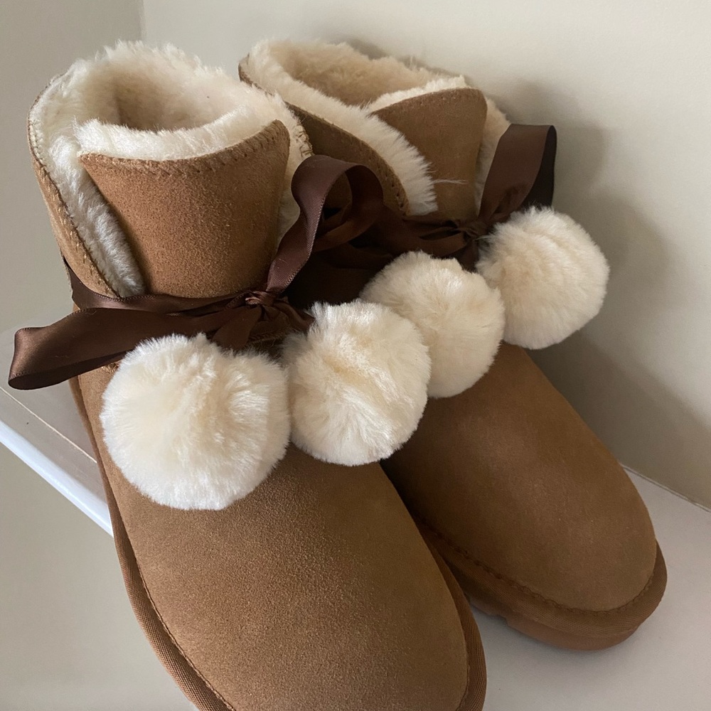 HZSTAY Women's Leather Snow Boots